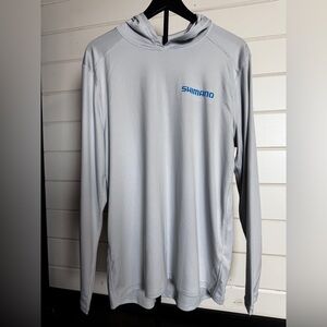 RARE Shimano Vapor Performance Fishing Hoodie | Gray Gravitator Graphic | Large